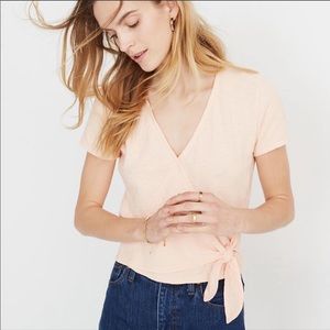 NEW Madewell Texture & Thread Peach Wrap Top